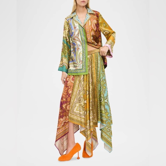 Alemais Dresses & Skirts - Alemais Clemenza Spliced Scarf Silk Skirt $590 New without tag